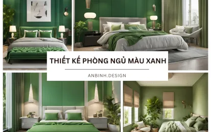 Thiết Kế Phòng Ngủ Màu Xanh Dịu Mát