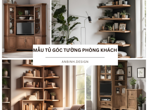 Mẫu tủ góc tường phòng khách hot nhất năm 2026
